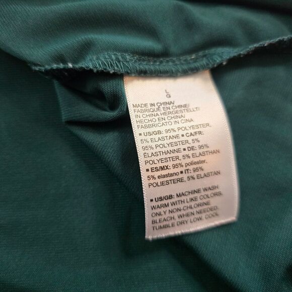 Lark & Ro Dress Women's L Green Long Bell Sleeve Ruffles Fit & Flare - Picture 4 of 16